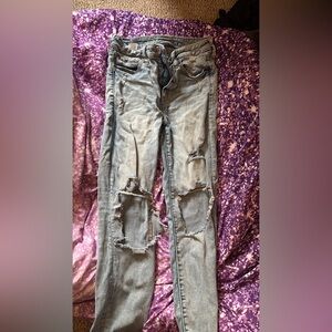 American Eagle Outfitters Gray Boyfriend Jeans Distressed